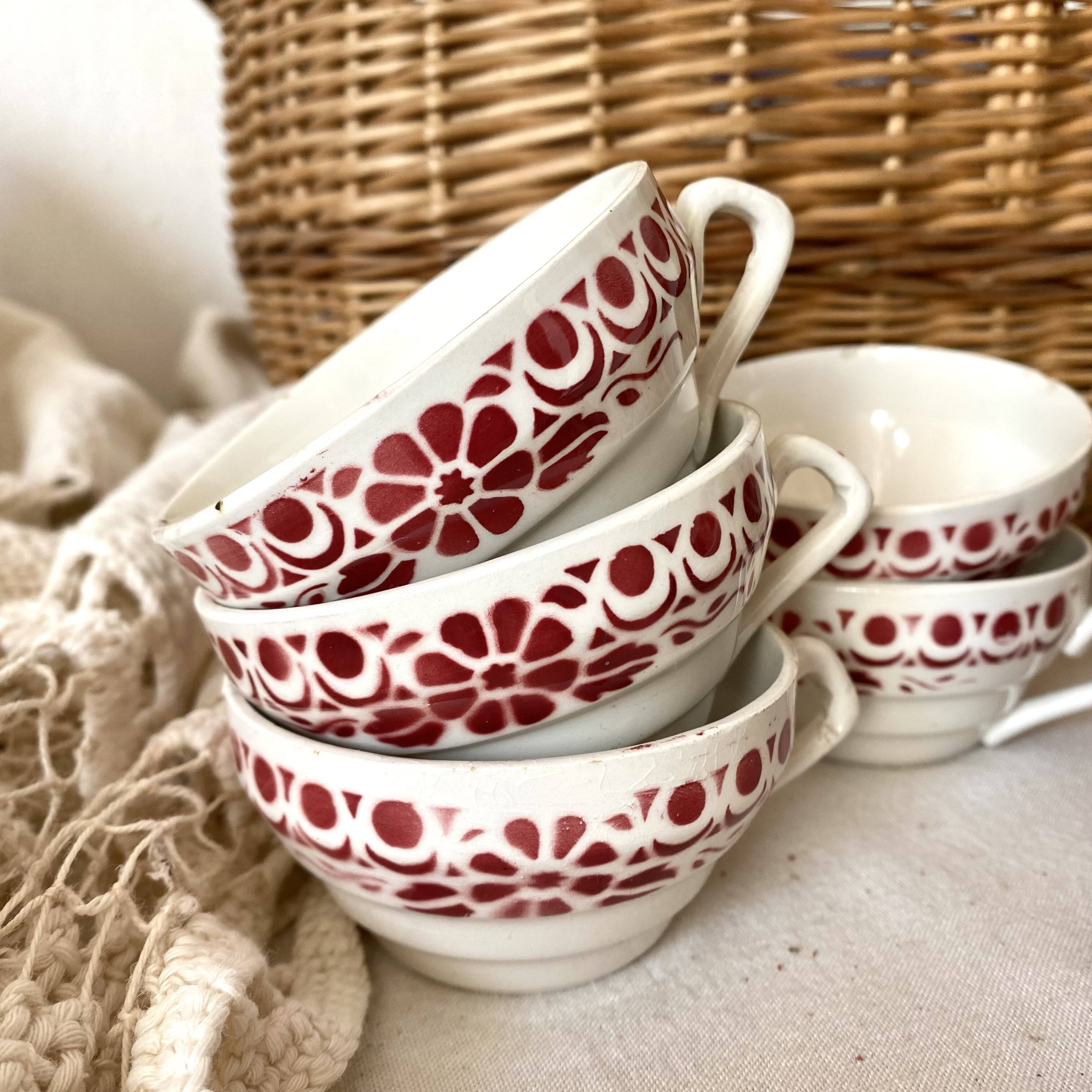 Old Sarreguemines cups