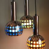 Mid Century Cascade suspension with 3 light points, Massive Belgium 1960