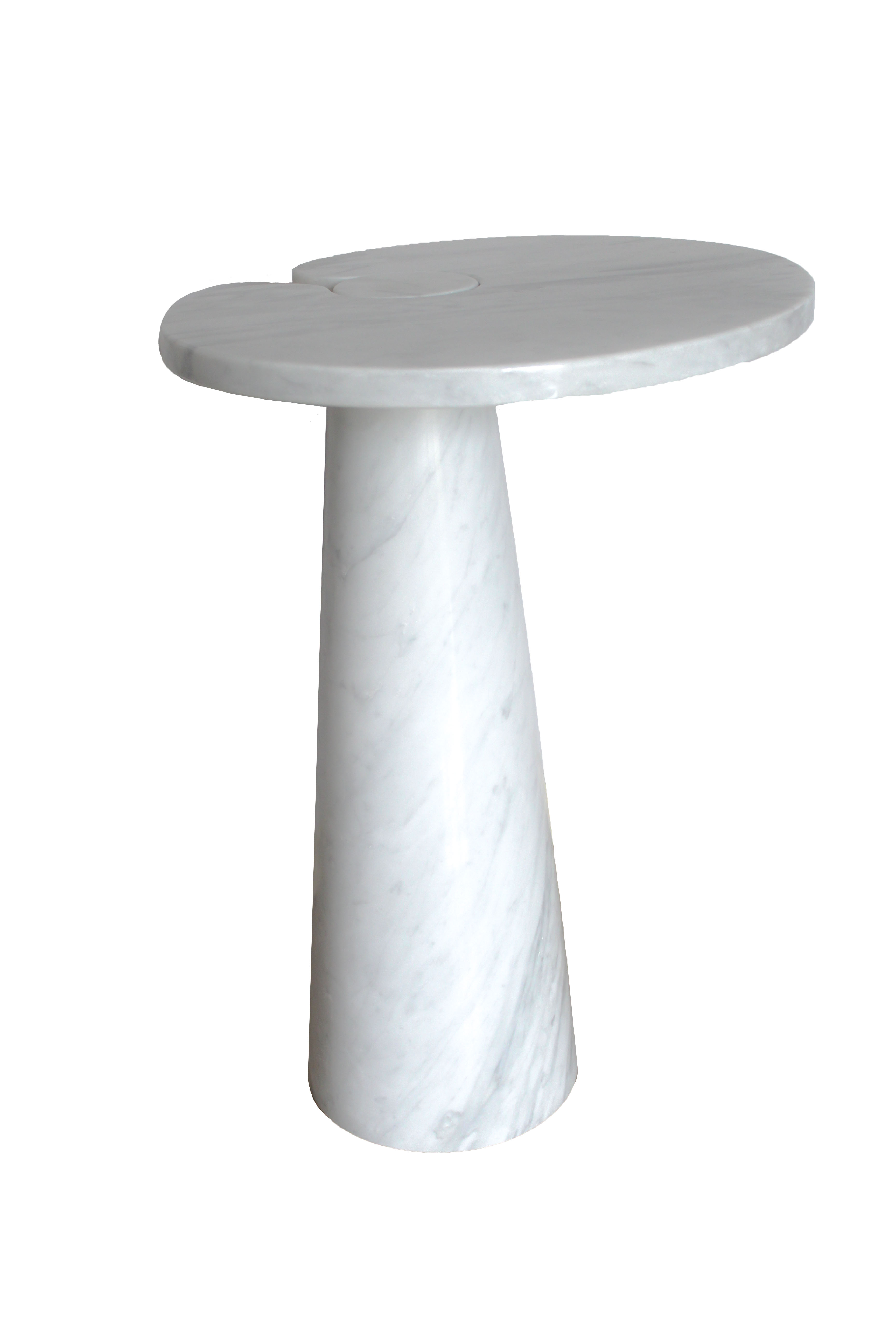 Angelo Mangiarotti coffee table in Italian Carrara marble, Eros series, Italy 1970s