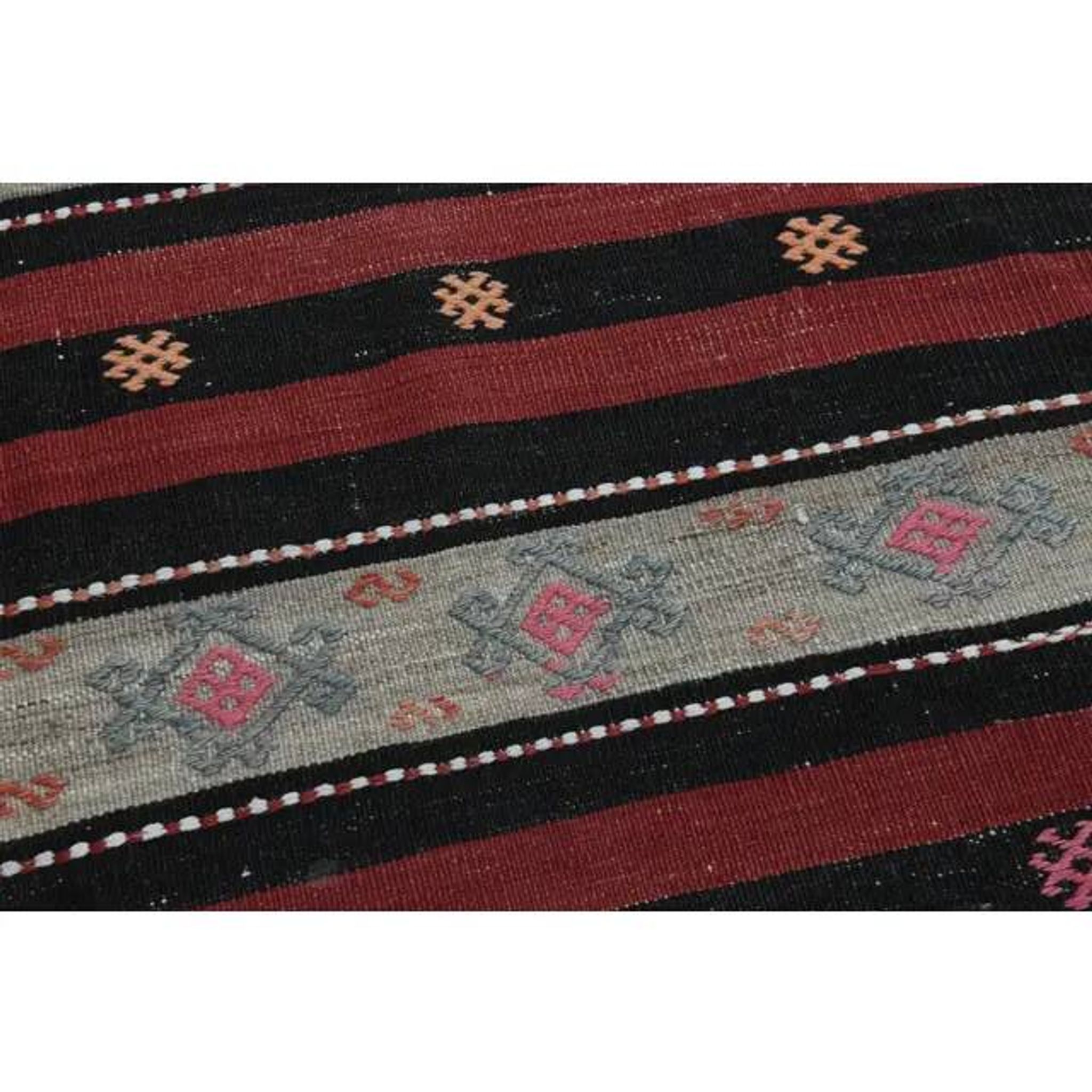 Flatweave Antique Turkish Vintage Orange Kilim Rug 153x332