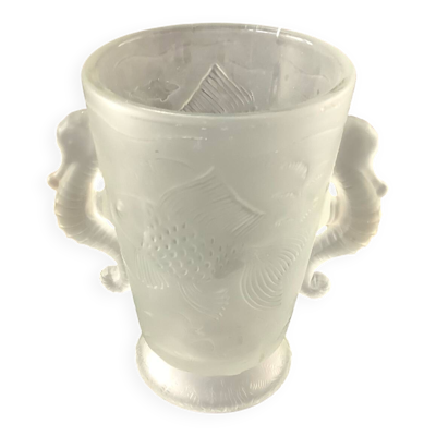 Barolac Vase hippocampe Josef Inwald Barolac Bohème Art Déco 1930 Verr