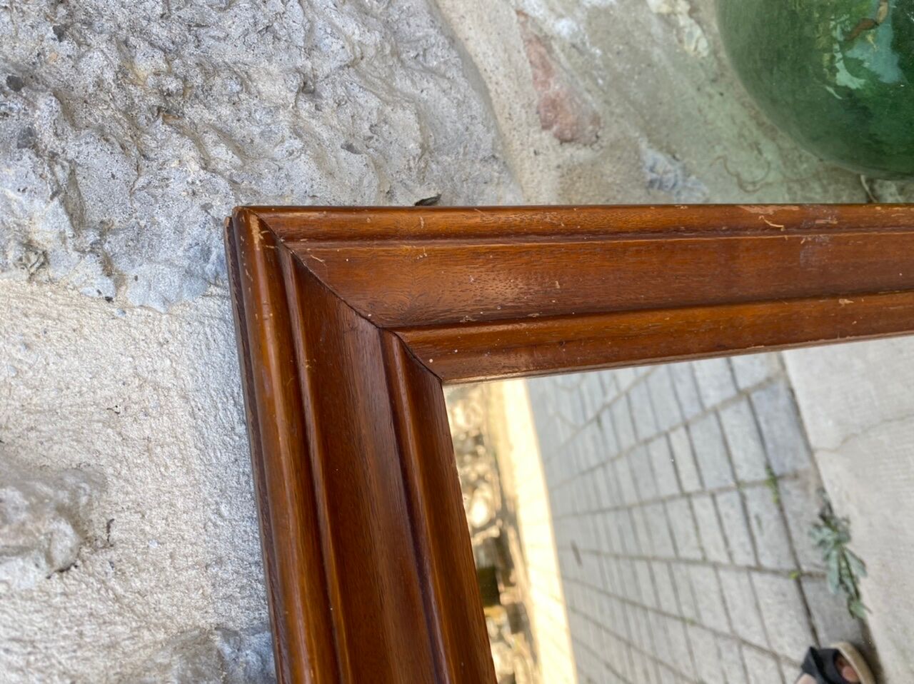 Rectangular wood mirror