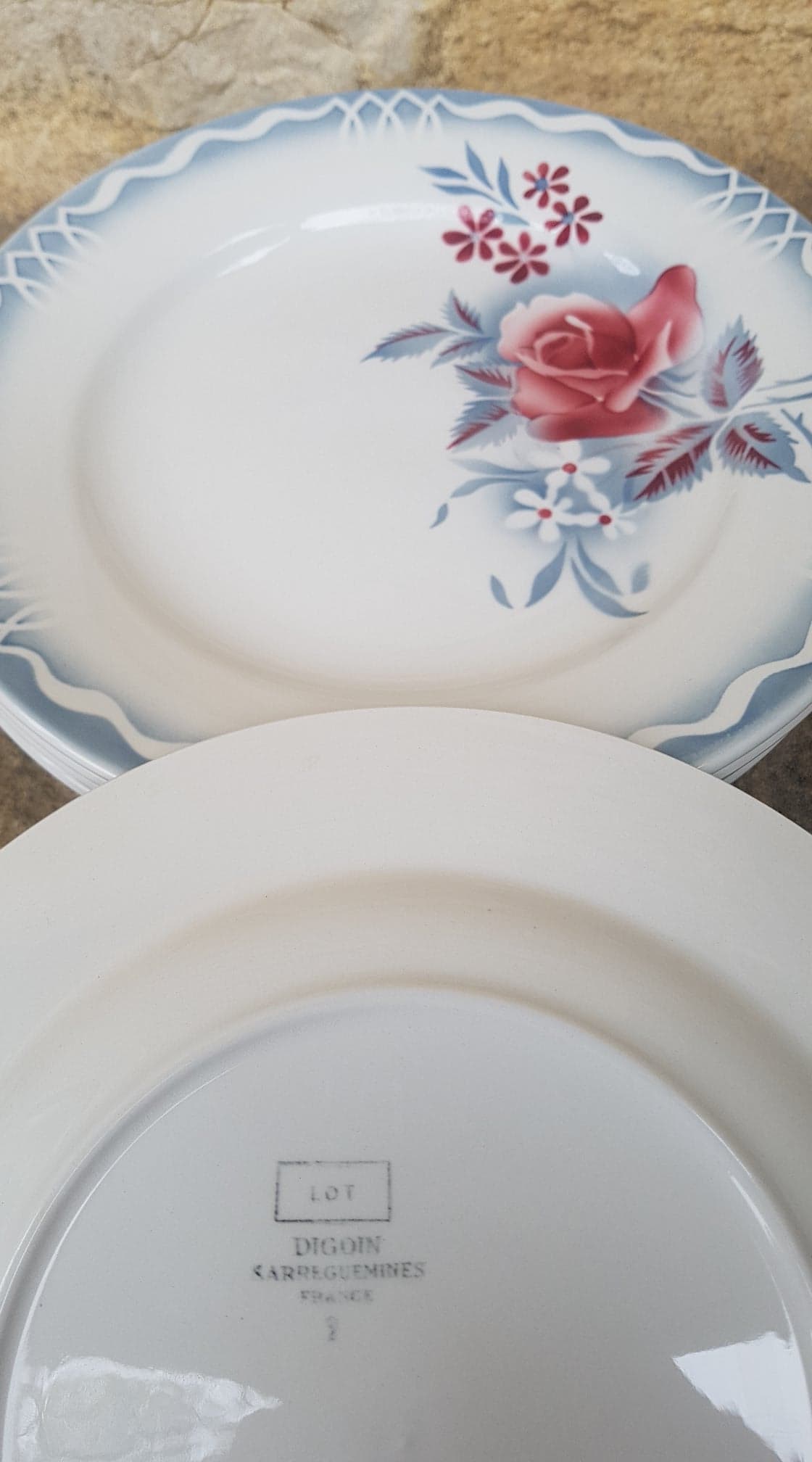 Set of 6 plates Digoin Sarreguemines model Lot