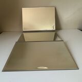 Modernist triptych mirror vintage design 70s