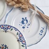 Gien blue dinner plates, St Amand