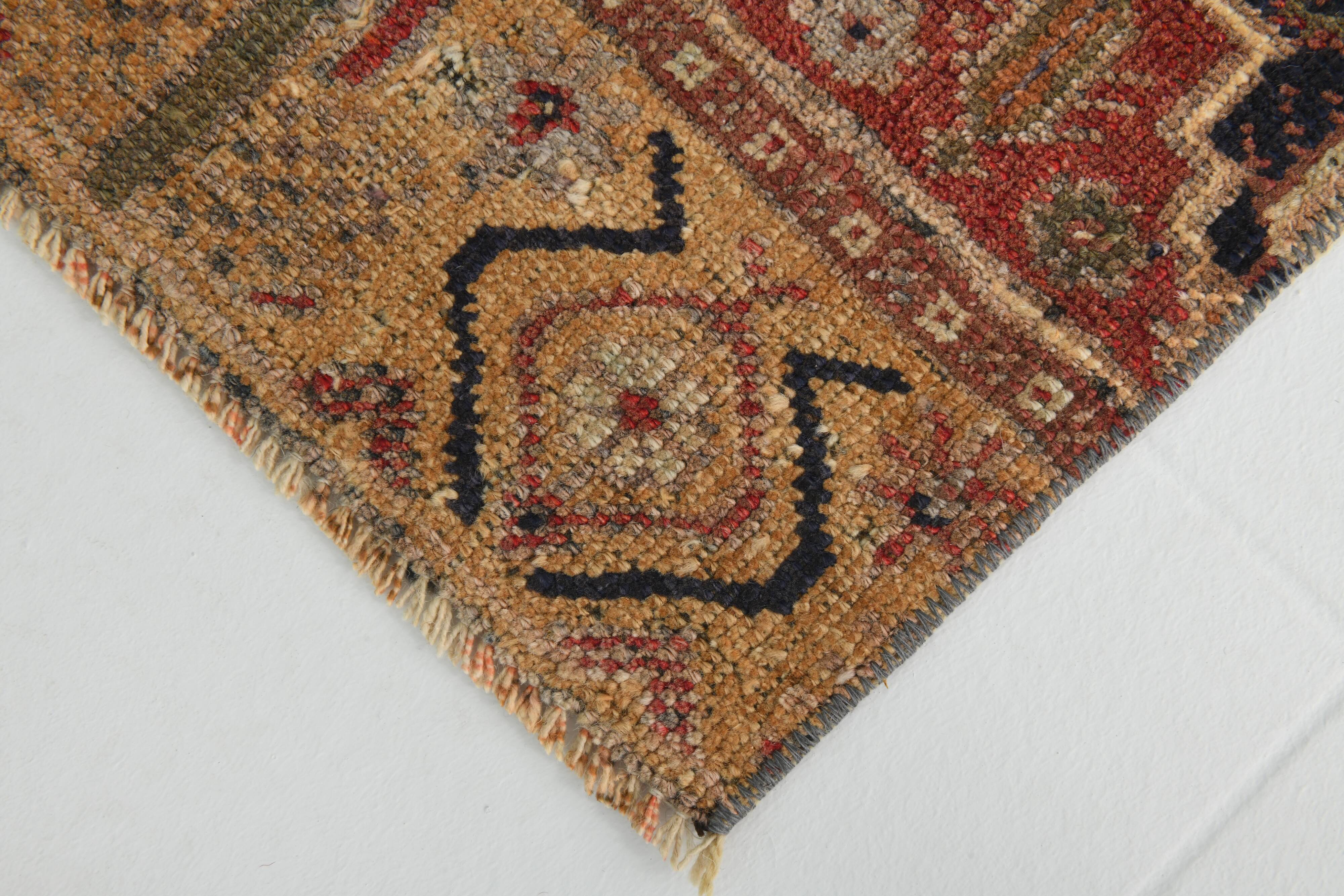 2x7 Small Size Vintage Runner Rug, 69x220Cm