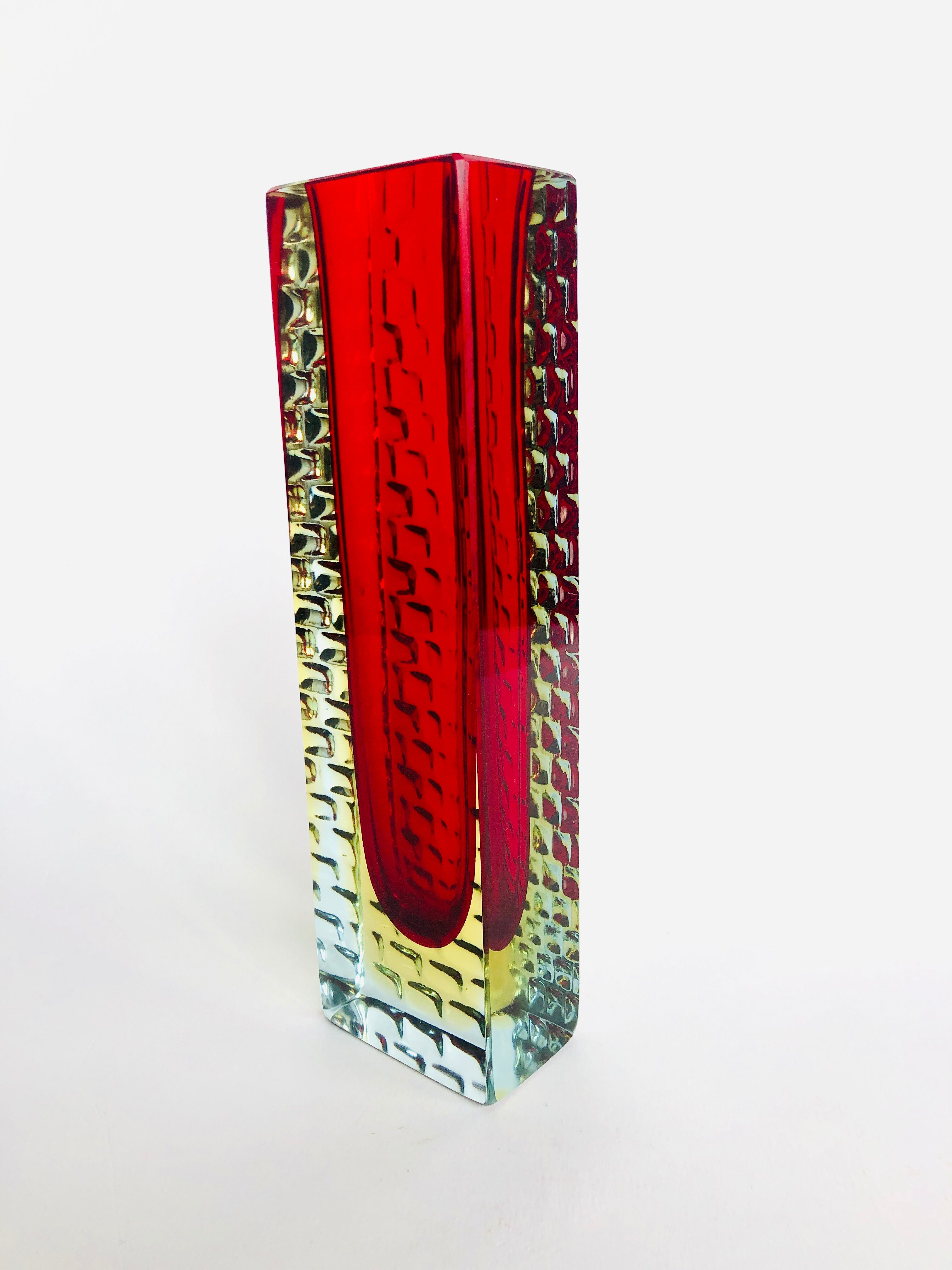 Vase Sommerso Murano design Luigi Mandruzzato, 60s