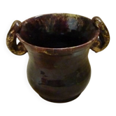 Vintage purple and gold ceramic pocket vase