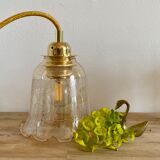Vintage tulip walking lamp in amber glass