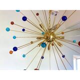 Contemporary Multicolor “Star” Murano Glass Sputnik Chandelier