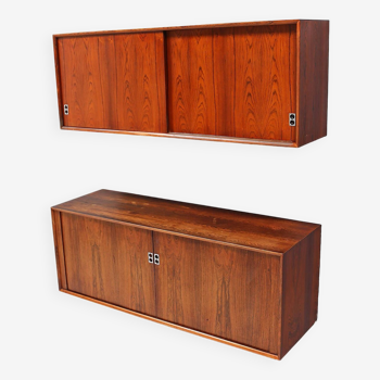 Arne Vodder for Sibast Combination of two wall-hung sideboards Rosewood 60s – A