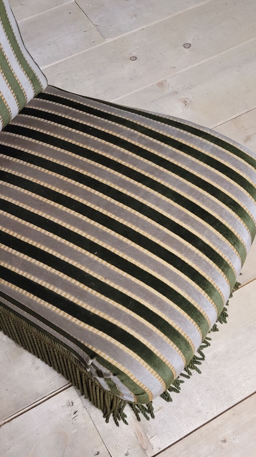 Napoleon III period velvet fireside chair