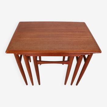 Kai Kristiansen teak nesting side table set of 3 , 1960's denmark