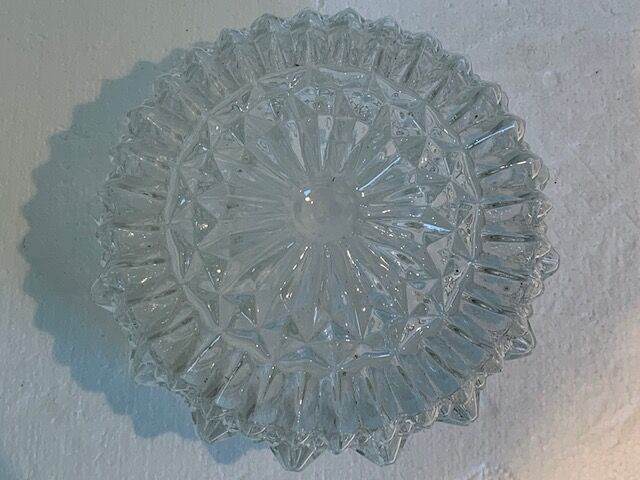 Ceiling lamp window in chiseled glass diamond tip of the 60s-70s