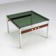 Scandinavian coffee table in metal, teak and smoked glass Denmark 1960