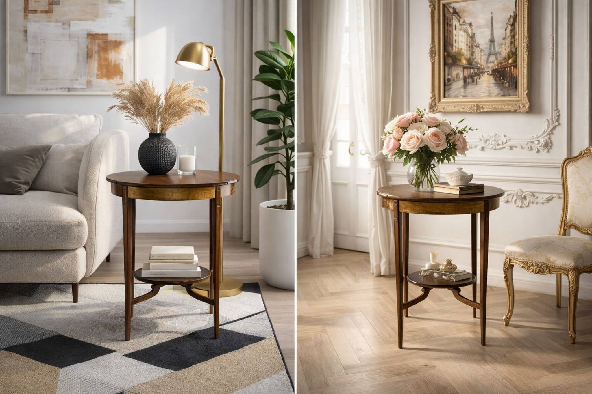 Table d'appoint ovale du 19ème siècle