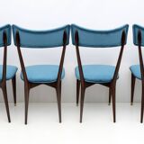 Ico & Luisa Parisi Rare Set of Six Mid-century Modern Velvet Dining Chairs