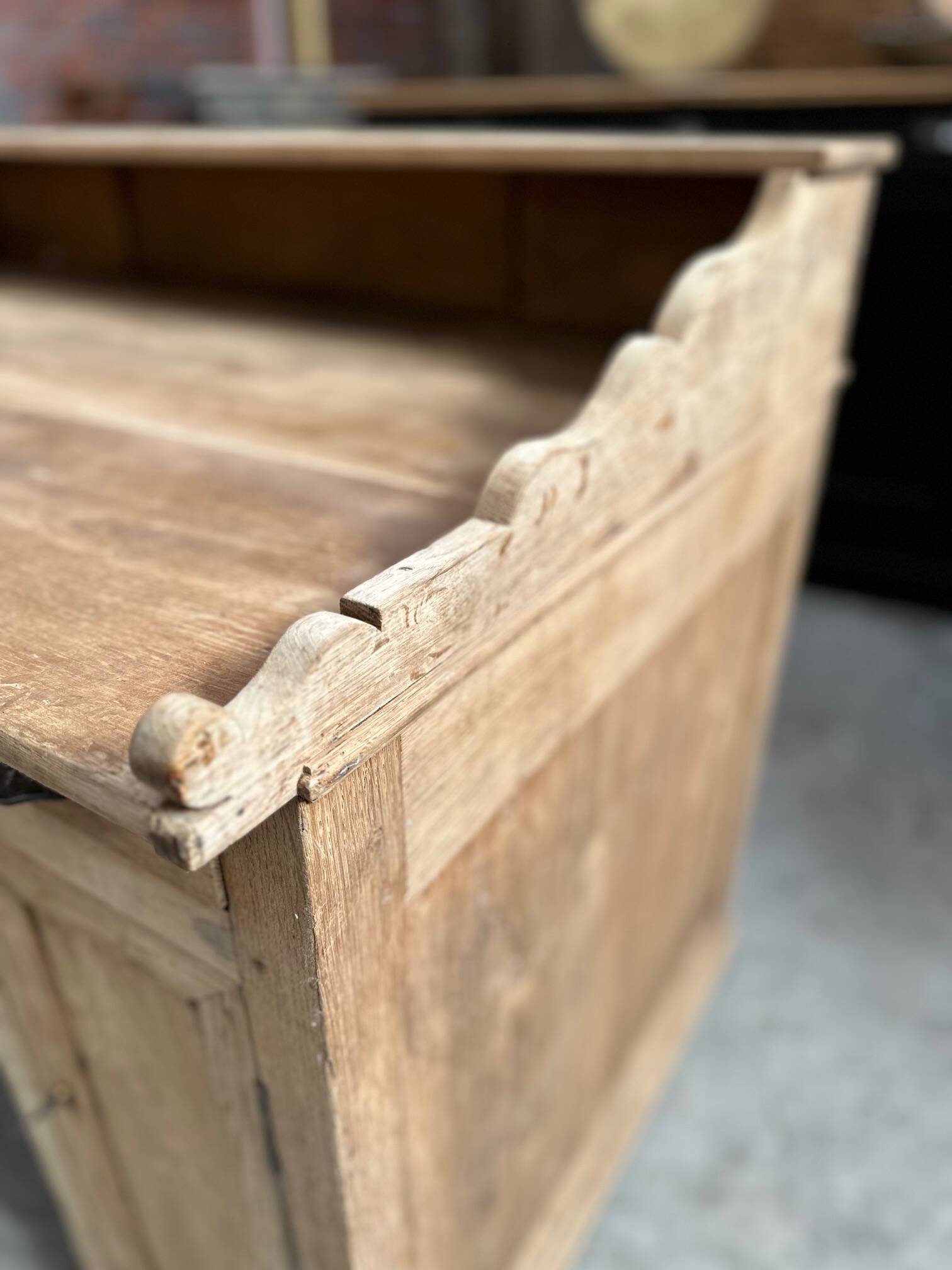 Solid oak reception desk, early 20th century