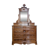Commode coiffeuse en noyer fin 19ème siècle