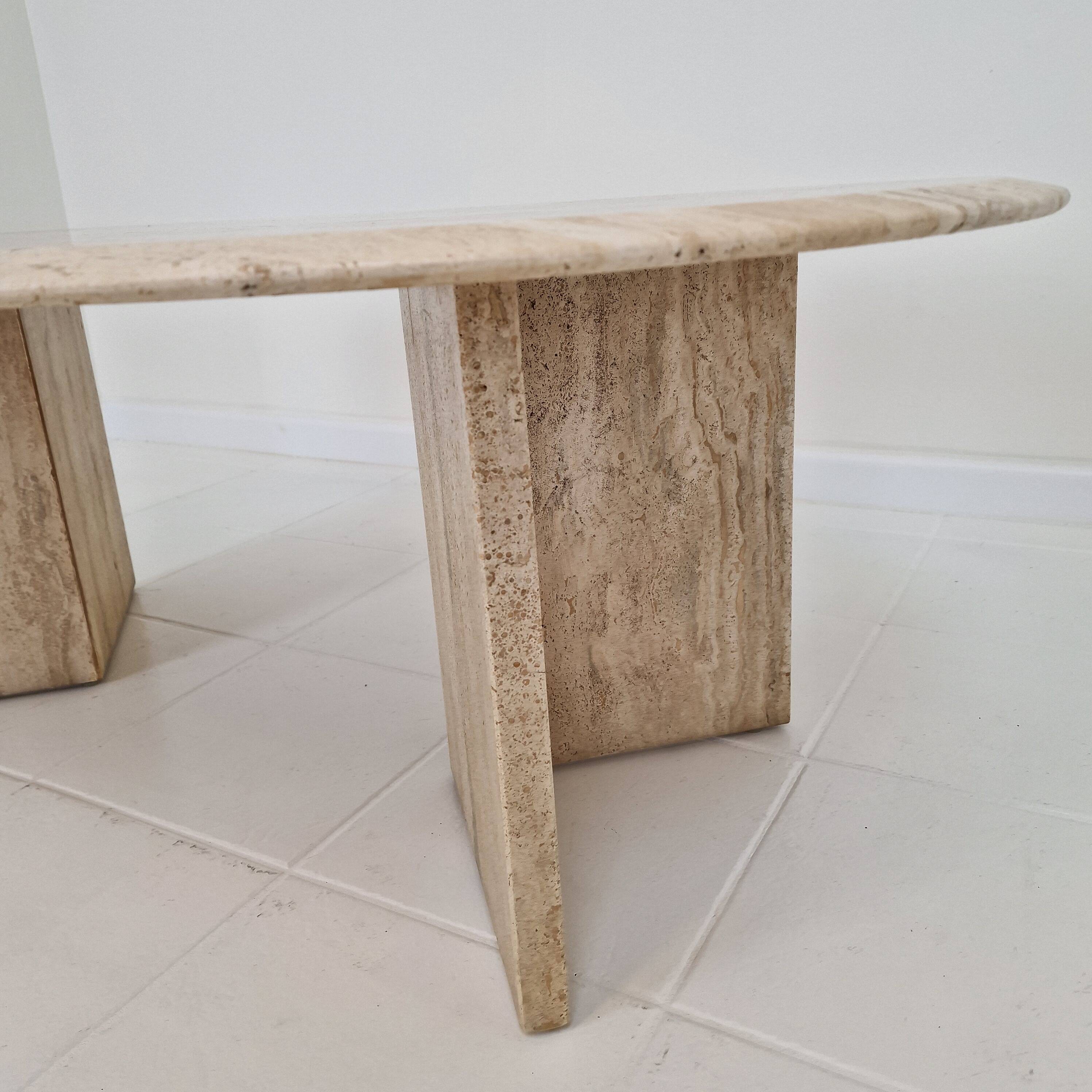Travertine Coffee or Side Table, Italy 1980s