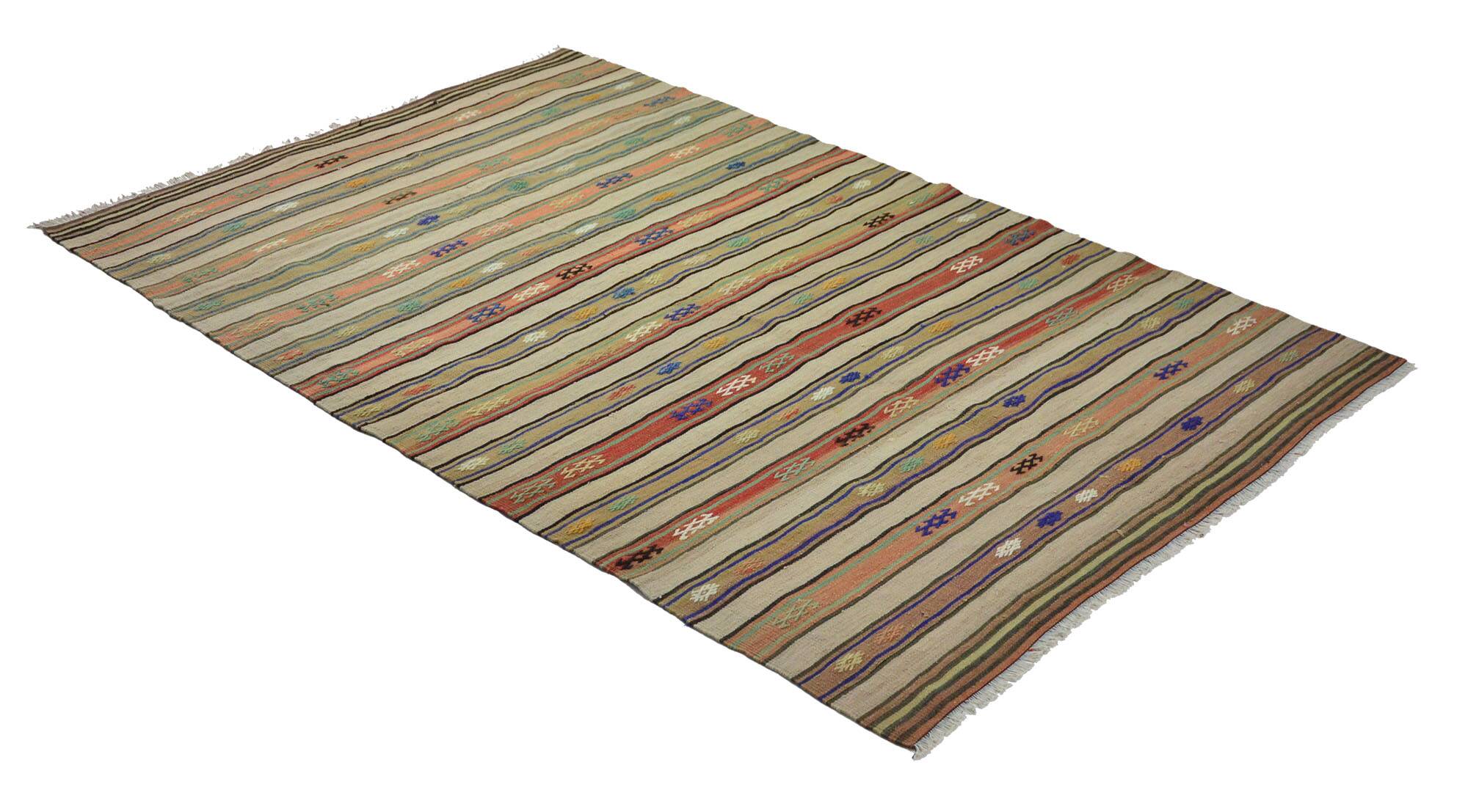 Modern Unique Rug, Turkish Oriental Handmade Boho Kilim Rug,for Kitchen,Bedroom	163x 251 cm