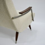 Canapé Danemark années 1960 bouclé beige