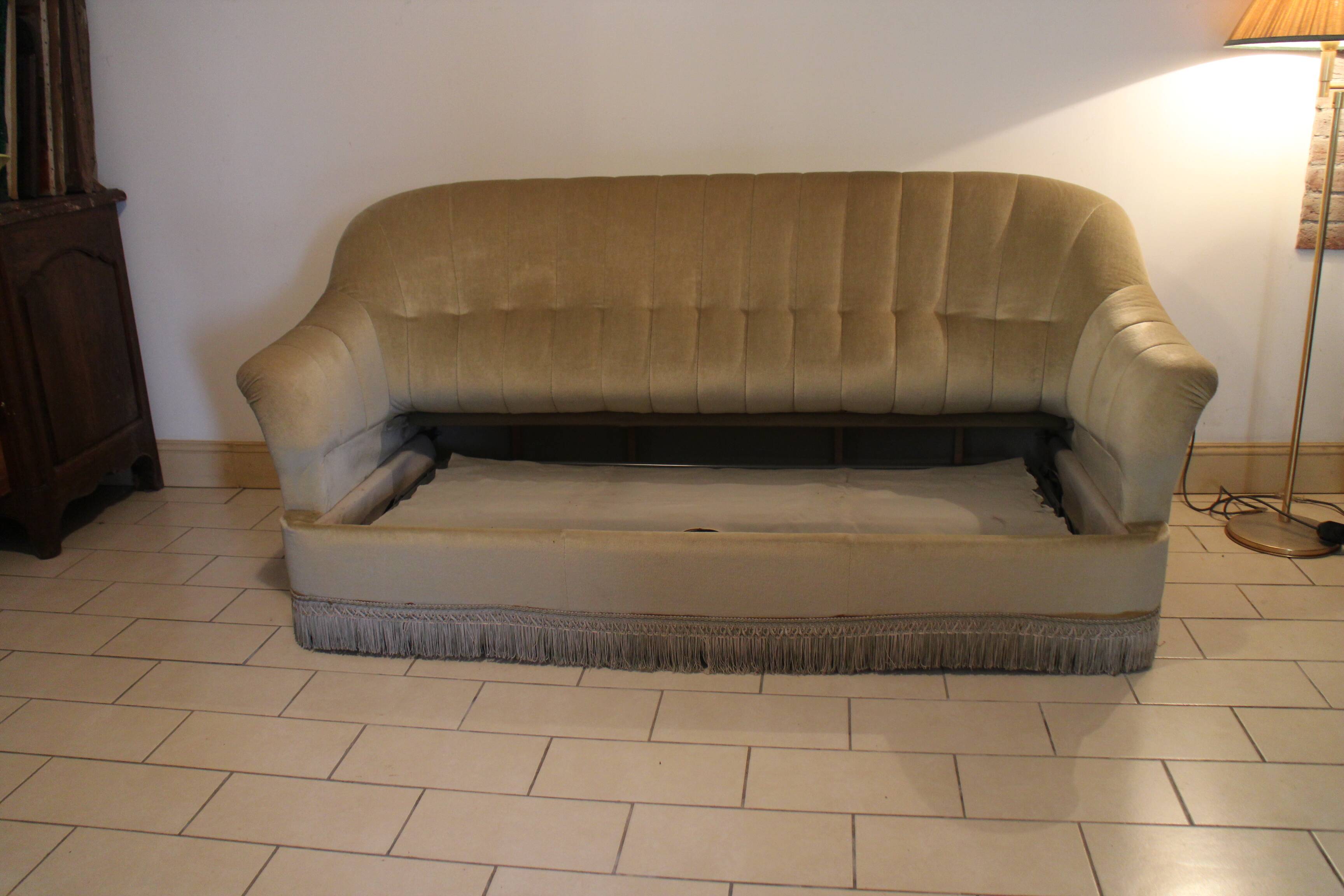 canapé convertible Himolla vintage en velours