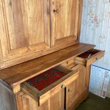 Large two-part cherry wood sideboard