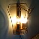 Wall lamp two fires in brass and curved glass from the 80s