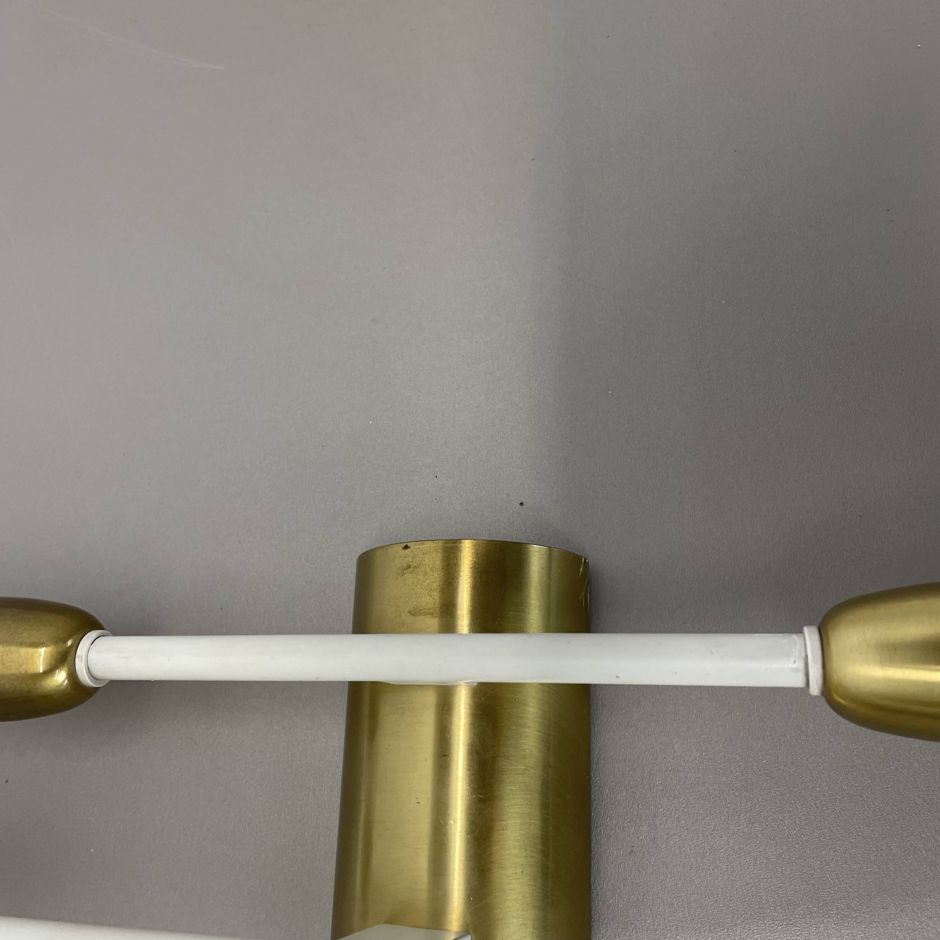 Rare Minimalist 37cm Brass Stilnovo Style Theatre Wall Light Sconce, Italy 1950s