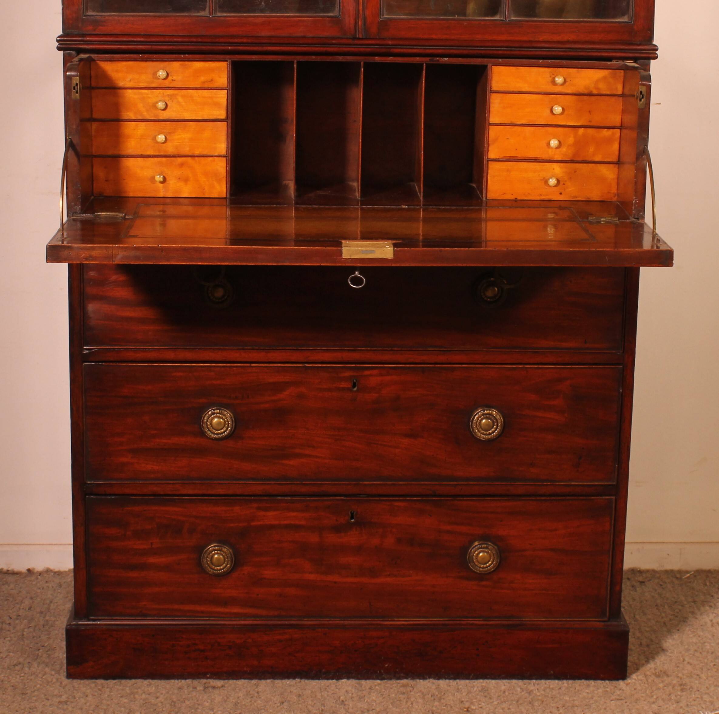 Mahogany bookcase with secretary - 18th century