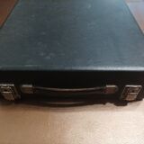 Japy portable typewriter, shiny black metal, 1950s