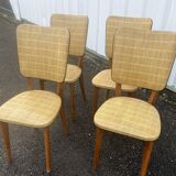 Set of 4 vintage chairs from the 50s and 60s in Scandinavian style.