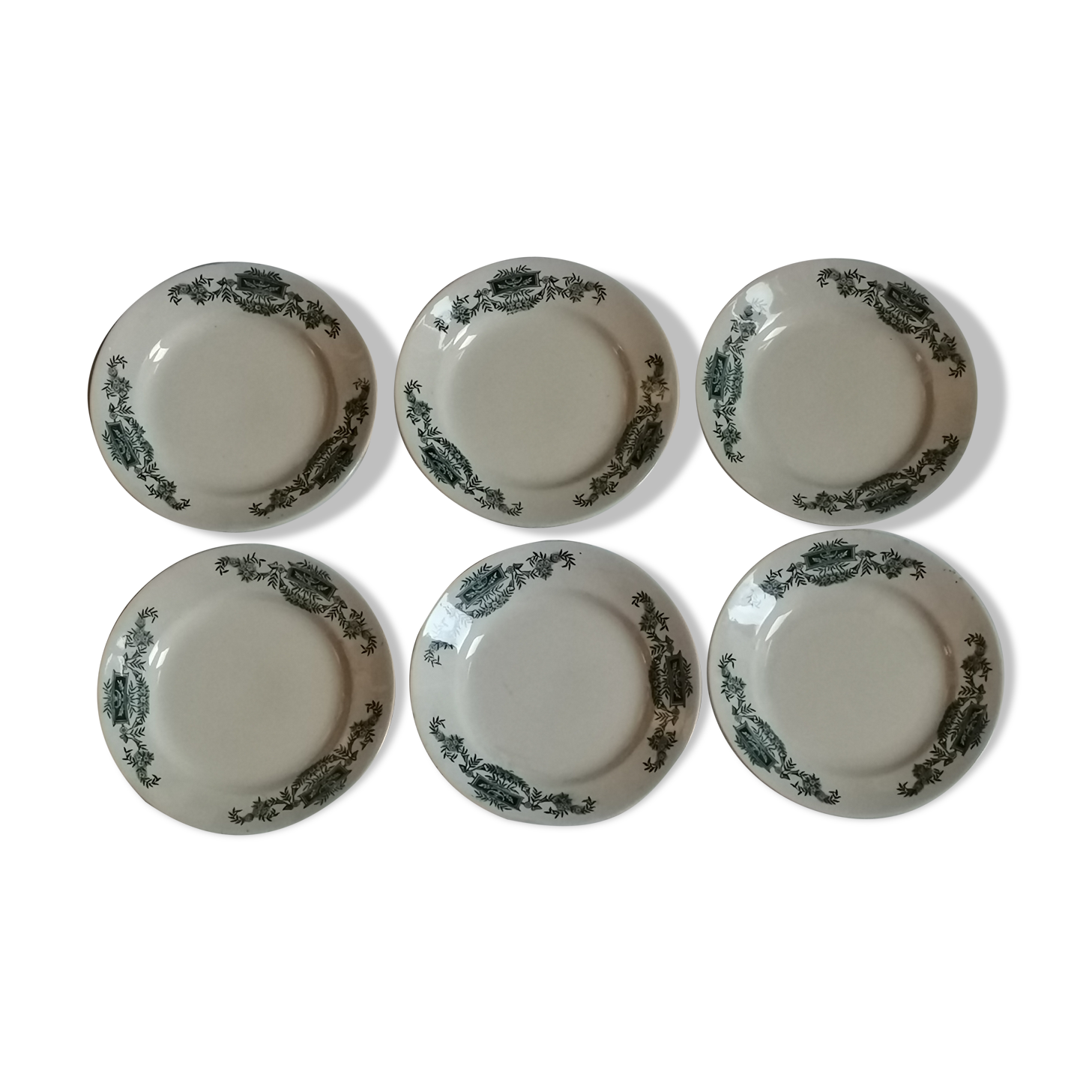 Lot of 6 half-hollow plates in Longchamp iron earth