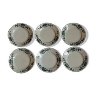 Lot de 6 assiettes demi creuses en terre de fer Lutèce de Longchamp