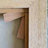 HST painting "Landscape with wooded river" - signed Valena XX° + frame