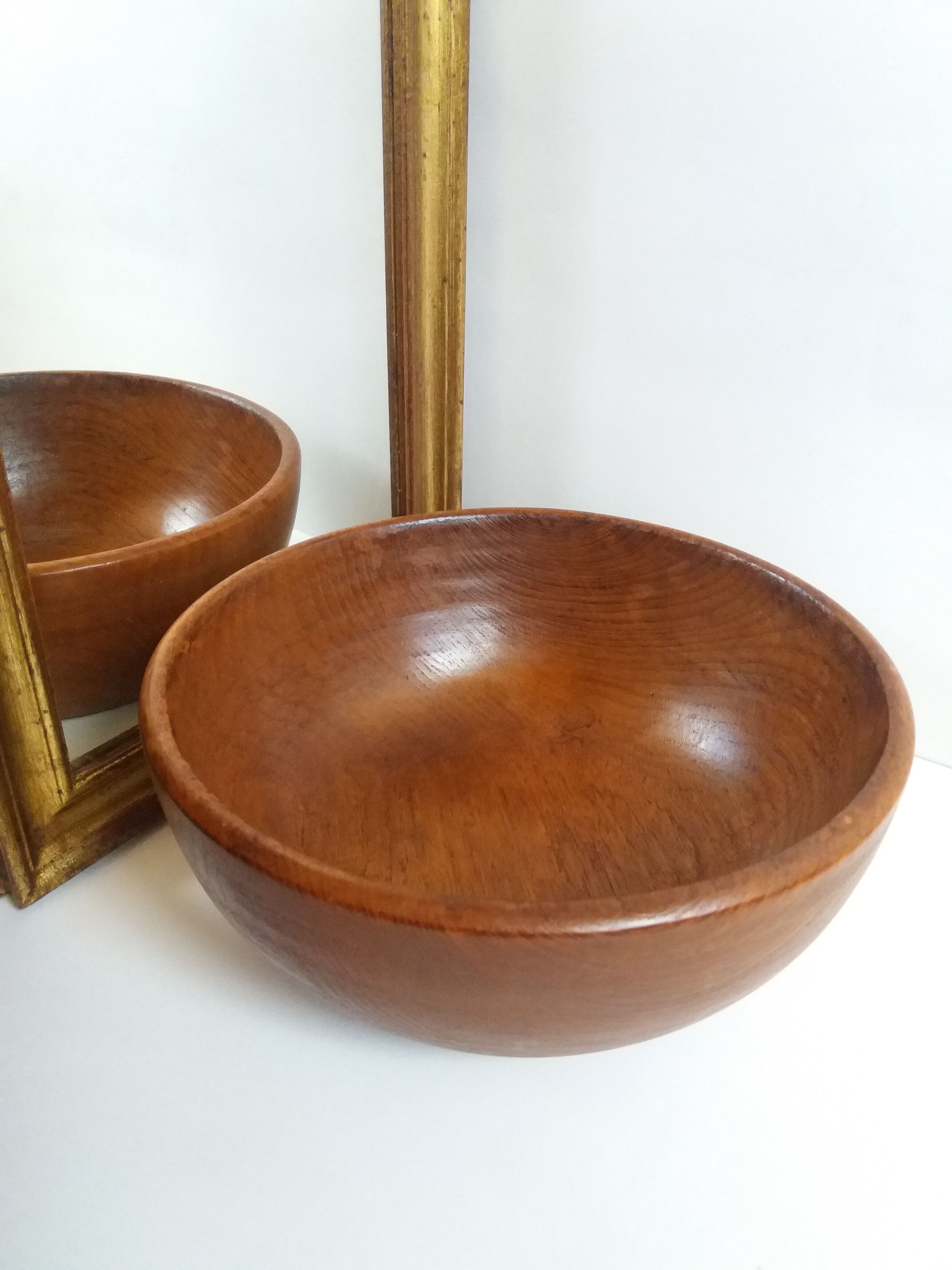 Empty old gilded wood pocket