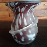 LAMARTINE - White speckled glass, colorless scroll chocolate