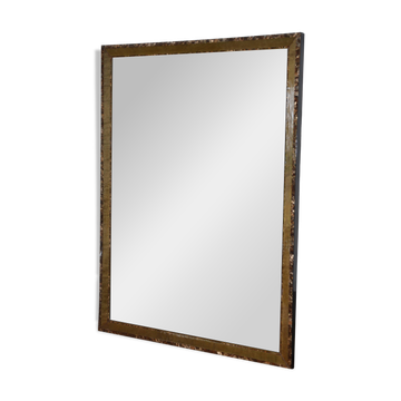 Grand miroir bisauté  kaki en nacre  années 70/80
