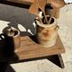 Salad server or large flat oval teak spoon L28 D8.5