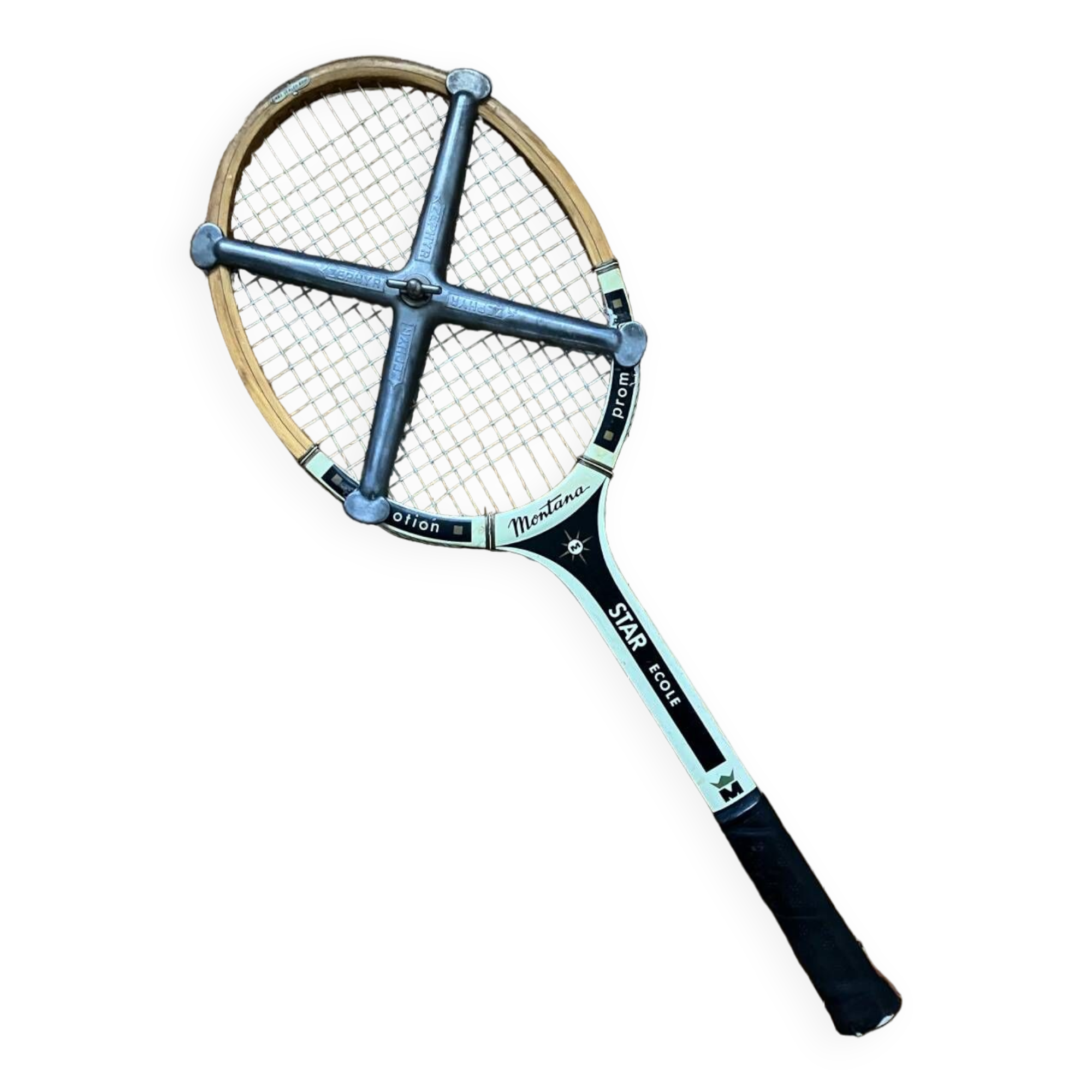Vintage wooden tennis racket Montana Promotion