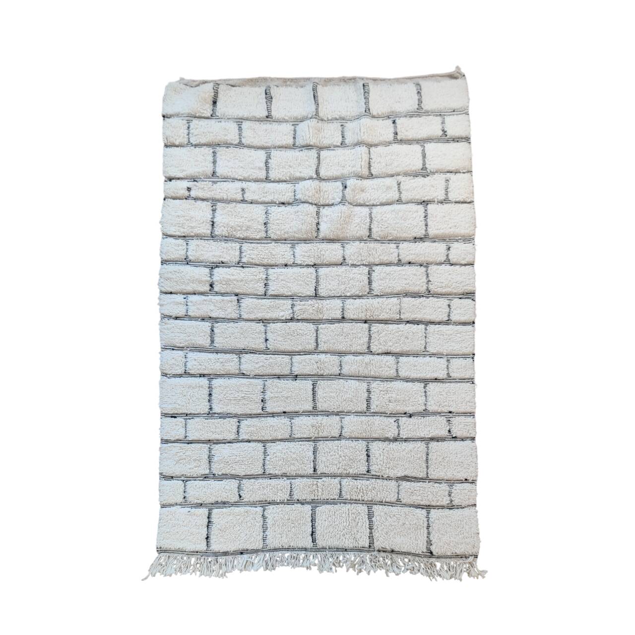 Graphic Berber rug in wool