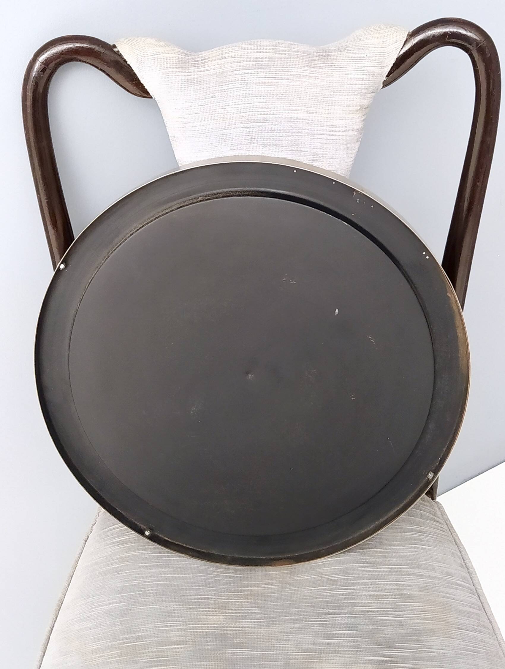 Round Narciso Mirror with Steel Frame by S. Mazza for Artemide, Italy