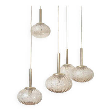 Rare suspension Midcentury Fischer Leuchten, Allemagne, années 1970
