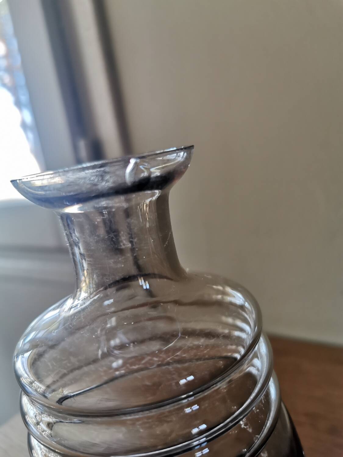 Art Deco smoked glass carafe