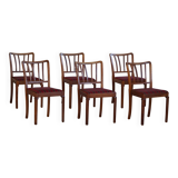 Set of 6 modern classic Danish dining chairs, oak with upholstered seats, 1950s.