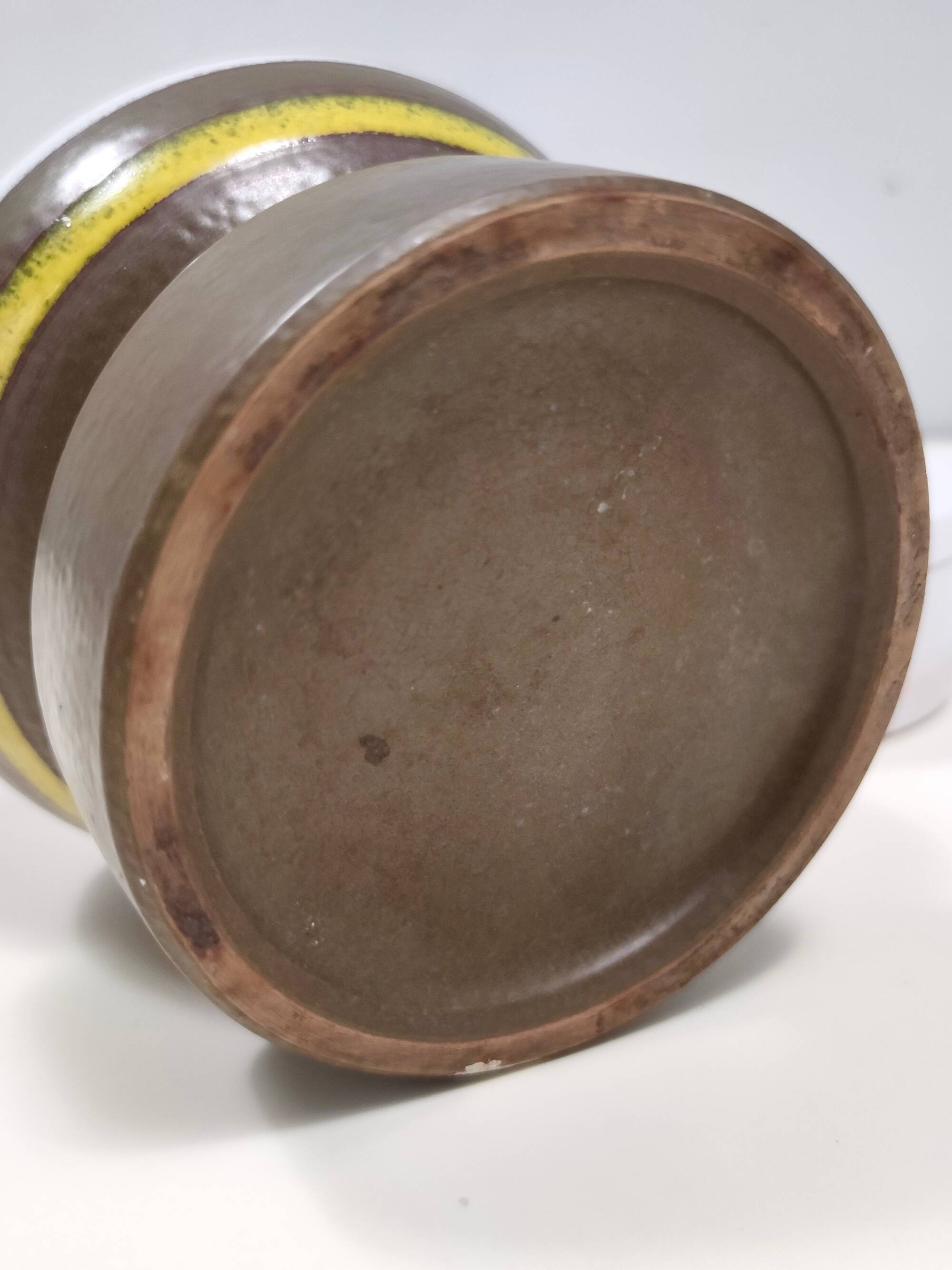 Postmodern Brown Enameled Earthenware Vase by Bitossi