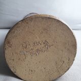 Vintage stoneware vase with naive decor