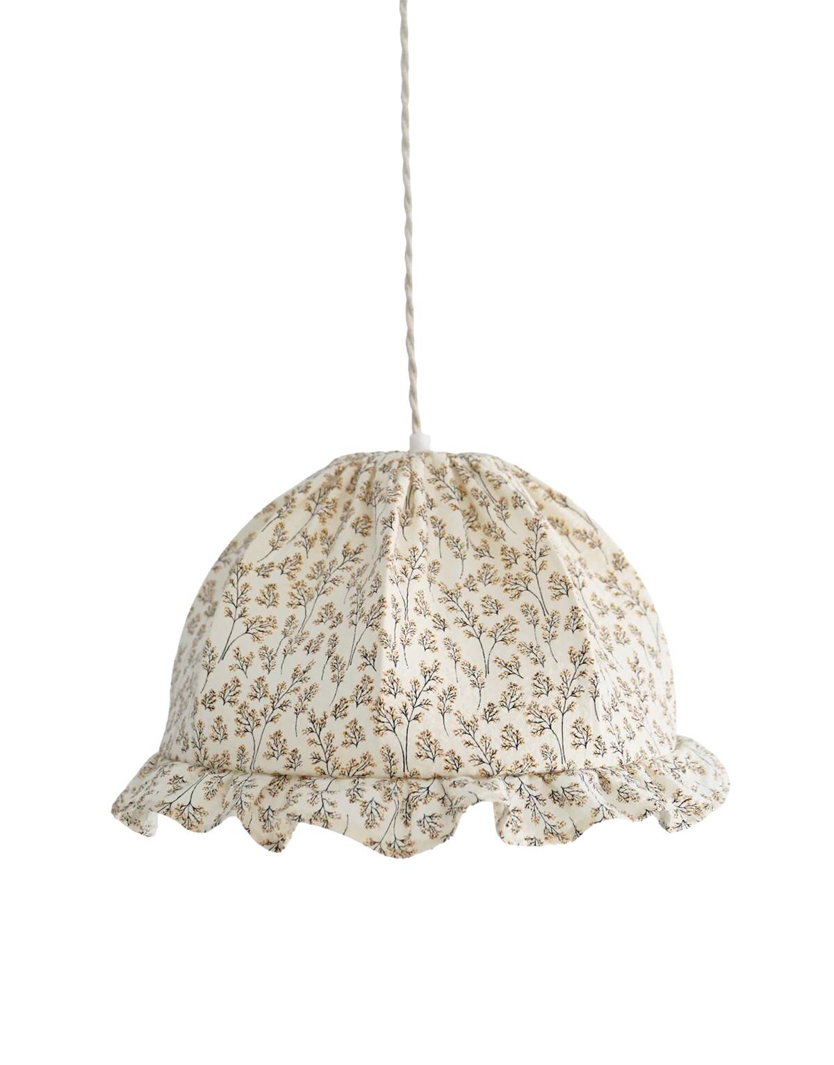 Suspension dôme arrondi avec volants Margaret imprimée "brindilles"