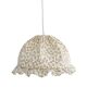 Margaret rounded dome pendant light with ruffles in "twig" print